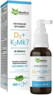 Suplement diety, EkaMedica, Witaminy D3+K2Mk7 spray 30ml - Witaminy i minerały - miniaturka - grafika 1