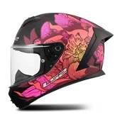 Kaski motocyklowe - Kask Integralny LS2 FF820 Rapid III Poppies Czarny/RóżowyM - miniaturka - grafika 1