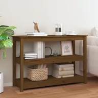 Konsole i sekretarzyki - Lumarko Stolik konsolowy, miodowy brąz,110x40x74 cm, drewno sosnowe - miniaturka - grafika 1