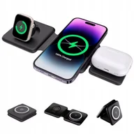 Ładowarki do telefonów - ŁADOWARKA INDUKCYJNA MAGNETYCZNA STACJA ŁADUJĄCA DO IPHONE APPLE WATCH - miniaturka - grafika 1