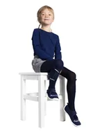 Rajstopy - Rajstopy dziewczęce bawełniane z elementem 3D kokardka granatowe 116-122 YOCLUB - miniaturka - grafika 1