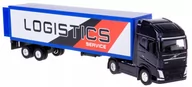 Samochody i pojazdy dla dzieci - Ciężarówka tir metalowy VOLVO FH 500 z naczepą Welly 0186 - miniaturka - grafika 1