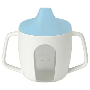 IKEA BORJA Kubek dla dzieci z ustnikiem i dwoma uchwytami niebieski 200 ml - Kubki dla dzieci - miniaturka - grafika 1