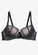 Biustonosze - Zielono-Różowy Biustonosz Push Up z Koronką Nimffea - miniaturka - grafika 1