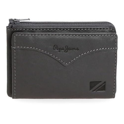 Pepe Jeans Kurtka Portfel z uchwytem na karty Szary 11x7x1,5 cm Skóra by Joumma Bags, Szary, Talla única, Portfel na karty