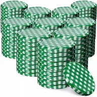 Pojemniki kuchenne - Metalowe wieczka do słoików Virbo 100 szt. 82mm "Zielona Krata" - miniaturka - grafika 1