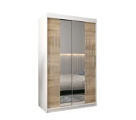 Szafy - Szafa przesuwna Garderoba YORK 1 120 gł. 62 biały/sonoma - miniaturka - grafika 1