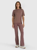 Koszulki i topy damskie - T-shirt oversize z modalem damski 4F 4FRAW25TTSHF3408-82S Brązowy S - miniaturka - grafika 1