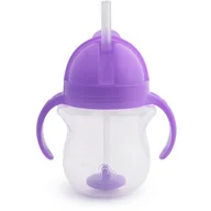 Kubki dla dzieci - Munchkin Click Lock™ Tip & Sip kubek ze słomką z odważnikiem Purple 6 m+ 207 ml - miniaturka - grafika 1