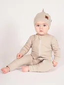 Pajacyki dla niemowląt - Niemowlęcy pajac bawełniany beżowy Nicol r.80 - miniaturka - grafika 1