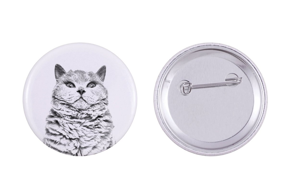 Kot Selkirk Rex krótkowłosy - ozdoba plecaka, personalizowana przypinka, idealny gadżet dla miłośników zwierząt marki Art-Dog