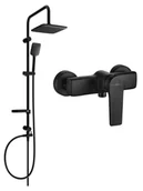 Zestawy prysznicowe - Mexen Sven zestaw prysznicowy natynkowy z deszczownicą i baterią prysznicową Lynx, czarny - 745940262-70 - miniaturka - grafika 1