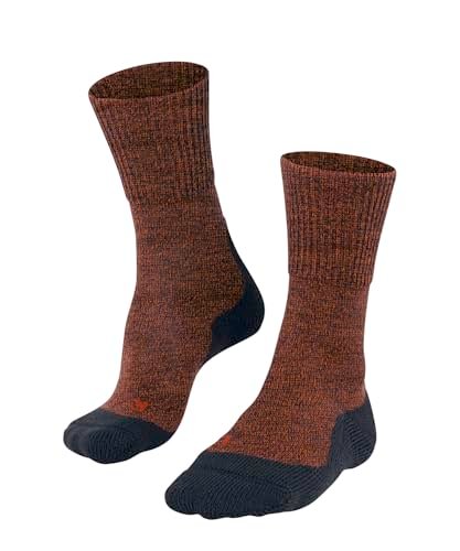 FALKE Mężczyźni Skarpety do wędrówek TK1 Adventure Wool M So Oddychający I Szybkoschnący przeciw pęcherzom grube 1 Para, Pomarańczowy Tangerine 8094, 44-45