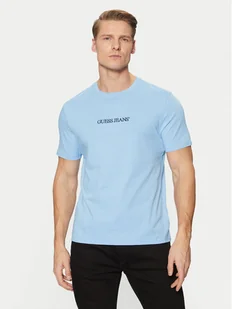 Guess Jeans T-Shirt M4YI52 K8HM0 Niebieski Slim Fit - Koszulki męskie - miniaturka - grafika 1