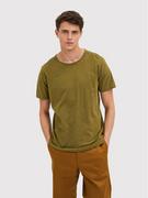 Koszulki męskie - Selected Homme T-Shirt Morgan 16071775 Zielony Regular Fit - miniaturka - grafika 1