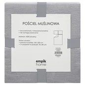 Pościel - Empik Home, Pościel muślinowa, szary, 160x200 cm - miniaturka - grafika 1