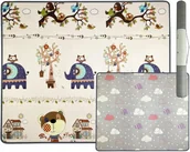 Maty edukacyjne - MATA EDUKACYJNA PIANKOWA DLA DZIECI DWUSTRONNA XPE 180x150 GRUBA 1CM - miniaturka - grafika 1