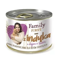 Mokra karma dla kotów - FAMILY FIRST - Karma mokra dla KOTA indyk z olejem z łososia 200g - miniaturka - grafika 1