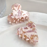 Ozdoby do włosów - TEMU 2 szt. 2 szt. Francuskie spinki do włosów z włókna octanowego, Eleganckie damskie spinki boczne z motywem kwiatowym, Wysokiej klasy modne spinki - miniaturka - grafika 1