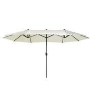 Parasole ogrodowe - Beliani Parasol ogrodowy 270 x 460 cm beżowy SIBILLA 61906 - miniaturka - grafika 1