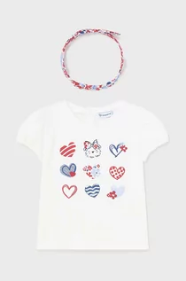 Bluzki dla dziewczynek - Mayoral bluzka niemowlęca kolor biały z nadrukiem - grafika 1