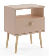 Szafki nocne - Stolik nocny na drewnianych nogach macchiato R0-C09 - miniaturka - grafika 1