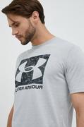 Koszulki męskie - Under Armour t-shirt męski kolor szary z nadrukiem - miniaturka - grafika 1