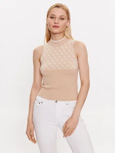 Guess Sweter W3YR26 Z37K0 Beżowy Slim Fit - Swetry damskie - miniaturka - grafika 1