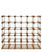 Stojaki na wino - Regał Na Wino Stojak Na 30 Butelek Szklanych/ Pet — Rw-8/ 6X5 — Brązowy Brązowy Metal + Drewno Rw-8-6X5-30_O_Br / Wamar-Sosenka - miniaturka - grafika 1