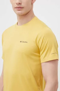 Koszulki męskie - Columbia t-shirt sportowy Zero Rules kolor żółty gładki - grafika 1