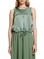 Koszulki i topy damskie - ESPRIT Collection Z recyklingu: satynowy top z mieszanki materiałów, Pale khaki, XL - miniaturka - grafika 1