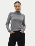 Swetry damskie - Vero Moda Golf Iris 10320450 Szary Slim Fit - miniaturka - grafika 1