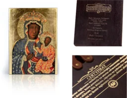 Ikona religijna Matka Boska Częstochowska w sukni milenijnej - Ikony i obrazy sakralne - miniaturka - grafika 1