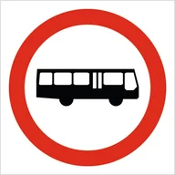 Akcesoria BHP - Znak drogowy Zakaz wjazdu autobusów, grube PCV5, format 60x60cm - miniaturka - grafika 1