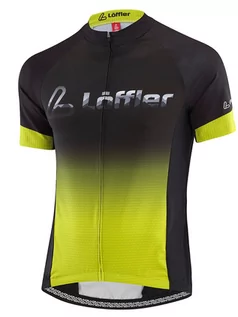 Koszulki sportowe męskie - Löffler Koszulka kolarska "Messenger" w kolorze limonkowo-czarnym - grafika 1