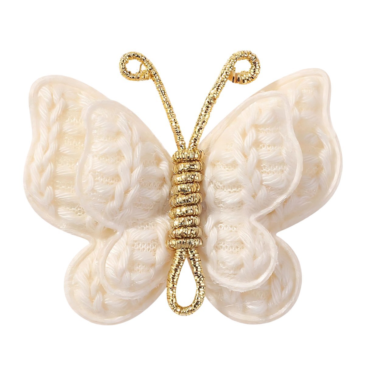 Spinka do Włosów Biała Mała Wełniana Wytrzymała Motyl Lekka i Wygodna