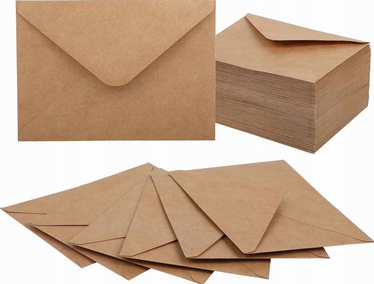 Koperty 100 sztuk 13x18 kraft brązowe z klejeniem na mokro uniwersalne
