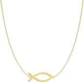 Biżuteria religijna - Pozłacany Naszyjnik RYBA ICHTYS - miniaturka - grafika 1