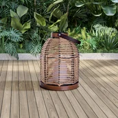 Lampy ogrodowe - Näve Lampa solarna LED Korbinian, brązowa, wysokość 29 cm, IP44, latarnia - miniaturka - grafika 1