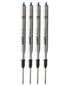 Długopisy - LAMY M16 zestaw 4 długopisów o dużej pojemności z metalu – oryginalny wkład zapasowy do wszystkich modeli długopisów Lamy – nadaje się do dokumentów – szerokość kreski szeroka niebieska - miniaturka - grafika 1