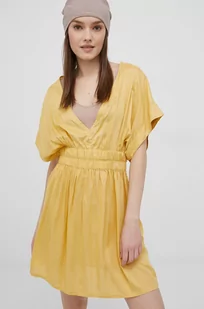 Roxy sukienka kolor żółty mini rozkloszowana - Sukienki - miniaturka - grafika 1
