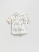 Bluzki dla niemowląt - Reserved - Bawełniana koszula - złamana biel - miniaturka - grafika 1