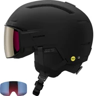 Kaski narciarskie - Salomon Driver Prime Sigma Plus MIPS, kask narciarski z daszkiem, czarny - miniaturka - grafika 1