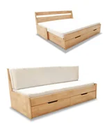 Łóżko podwójne wysuwane z litego drewna Duo A