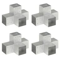 Akcesoria do ogrodzeń - vidaXL Łączniki do słupków w kształcie X, 4 szt., metalowe, 101x101 mm - miniaturka - grafika 1