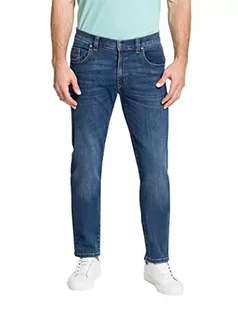 Pioneer Spodnie męskie z 5 kieszeniami, stretch dżinsy, ciemnoniebieskie, Used Mustache, 30 W/34 L, Dark Blue Used Mustache, 30W / 34L - Spodnie męskie - miniaturka - grafika 1