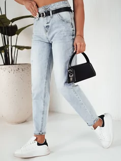 Spodnie damskie - Spodnie damskie jeansowe mom fit DAVE niebieskie Dstreet UY1866 - grafika 1