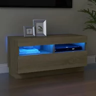 Szafki RTV - vidaXL Lumarko Szafka TV z oświetleniem LED, dąb sonoma, 80x35x40 cm 804448 - miniaturka - grafika 1