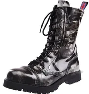 Botki męskie - glany NEVERMIND - SZARE PRZECIERANE (10 dziurek) polerowane -37 - miniaturka - grafika 1