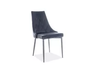 Krzesła - Signal Krzesło TRIX B VELVET, czarna rama, czarny aksamit bluvel19 - miniaturka - grafika 1